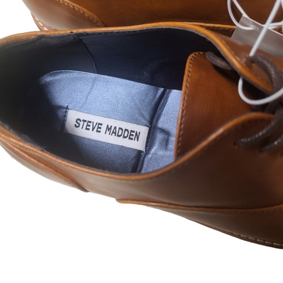 NWT Men's Steve Madden Tan Brown Oxford Casual Dress Shoes - Many Sizes - Picture 4 of 5
